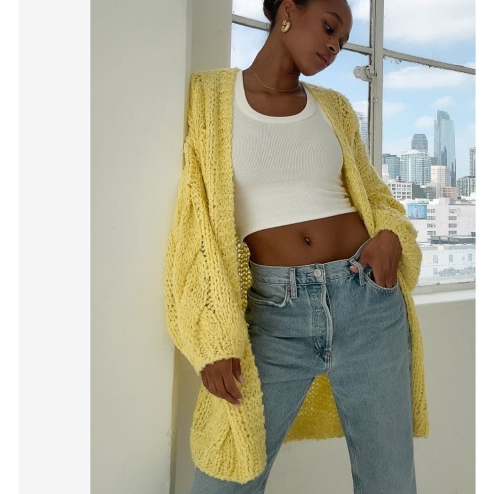 Rumored Yellow Knit Cardigan